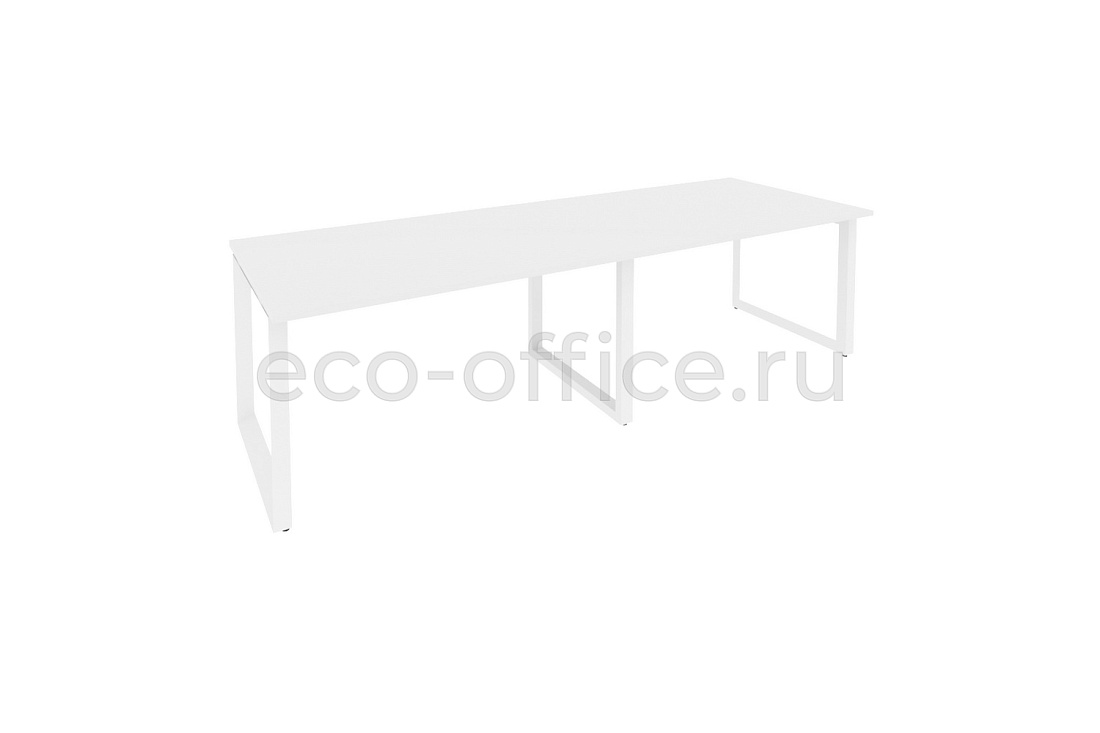 Стол переговорный (2 столешницы) ONIX O.MO-PRG-2.3 Белый Бриллиант / Белый металл  купить в Екатеринбурге