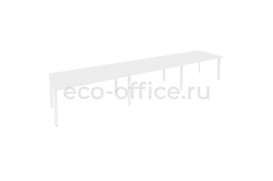 Стол переговорный (3 столешницы) ONIX O.MP-PRG-3.4 Белый Бриллиант / Белый металл  купить в Екатеринбурге