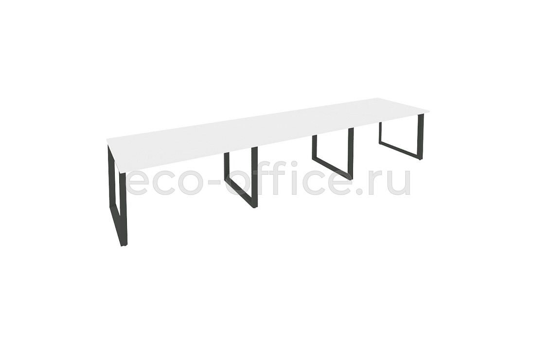 Стол переговорный (3 столешницы) ONIX O.MO-PRG-3.3 Белый Бриллиант / Антрацит металл  купить в Екатеринбурге
