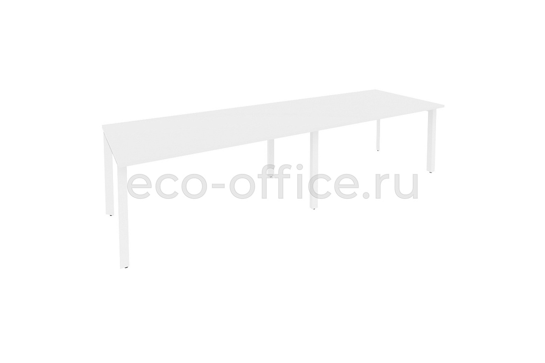Стол переговорный (2 столешницы) ONIX O.MP-PRG-2.4 Белый Бриллиант / Белый металл  купить в Екатеринбурге
