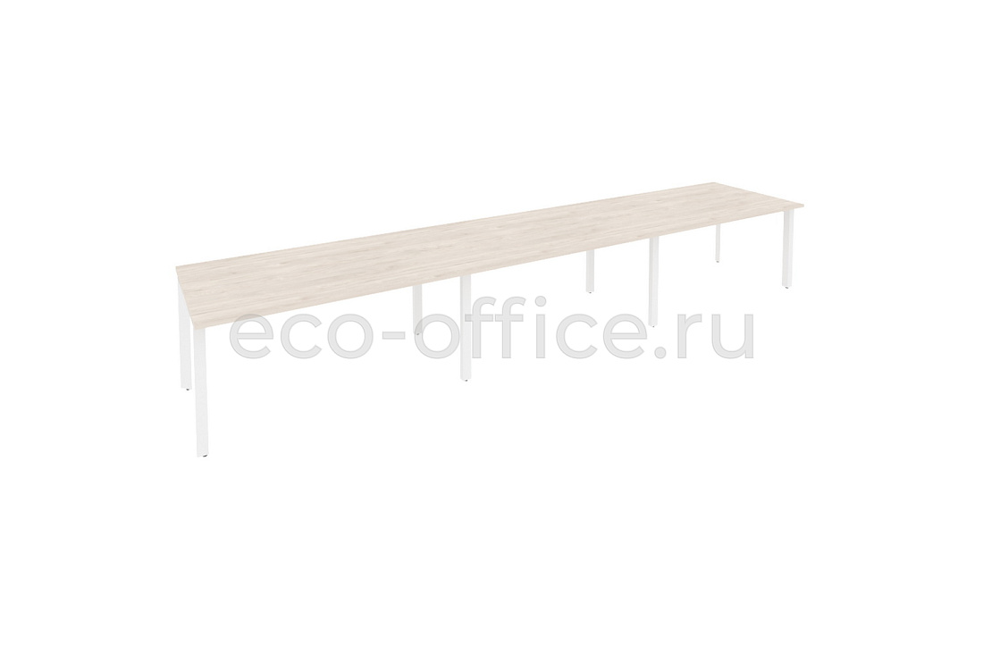 Стол переговорный (3 столешницы) ONIX O.MP-PRG-3.4 Денвер Светлый / Белый металл  купить в Екатеринбурге