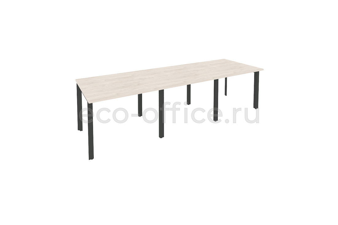 Стол переговорный (3 столешницы) ONIX O.MP-PRG-3.1 Денвер Светлый / Антрацит металл купить в Екатеринбурге