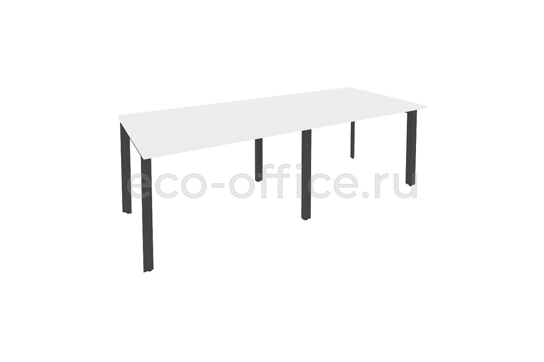 Стол переговорный (2 столешницы) ONIX O.MP-PRG-2.2 Белый Бриллиант / Антрацит металл  купить в Екатеринбурге