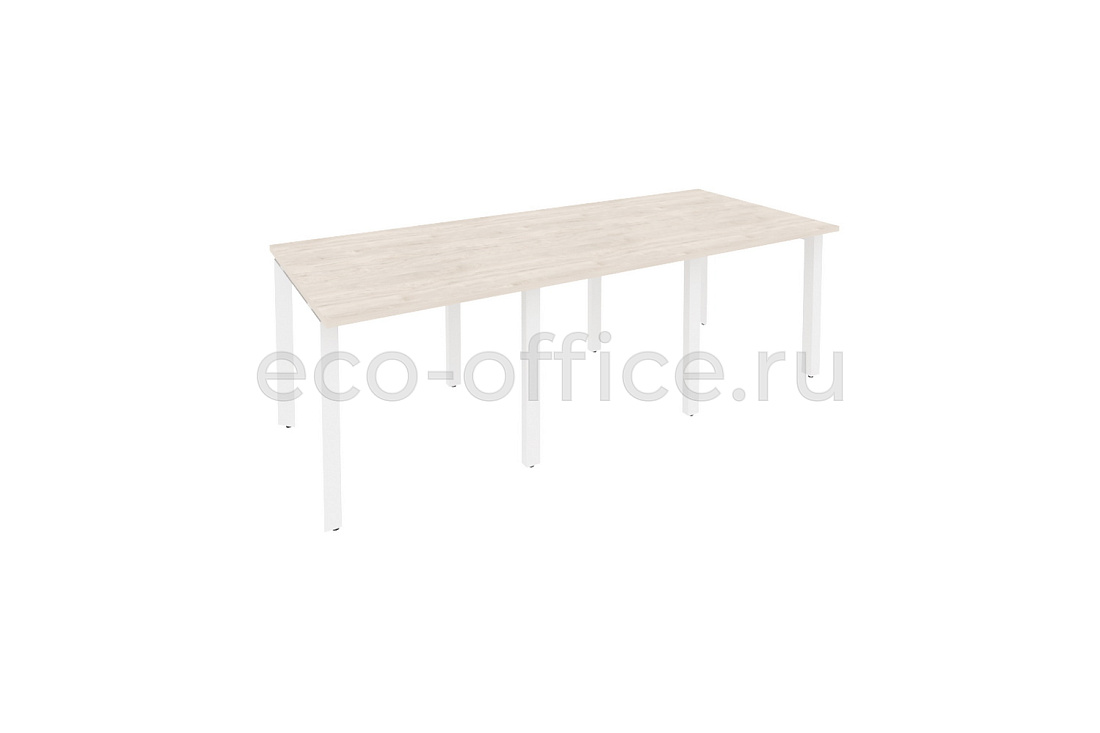 Стол переговорный (3 столешницы) ONIX O.MP-PRG-3.0 Денвер Светлый / Белый металл  купить в Екатеринбурге